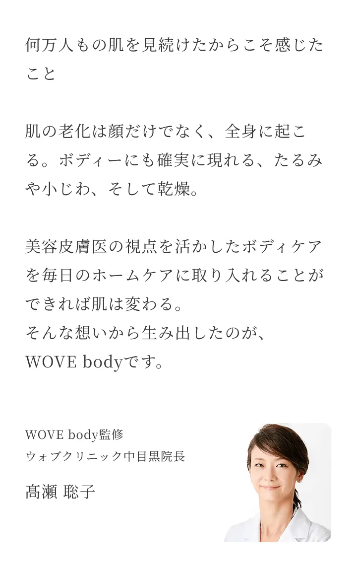 WOVE BODY監修 WOVEクリック中目黒院長 高瀬 聡子